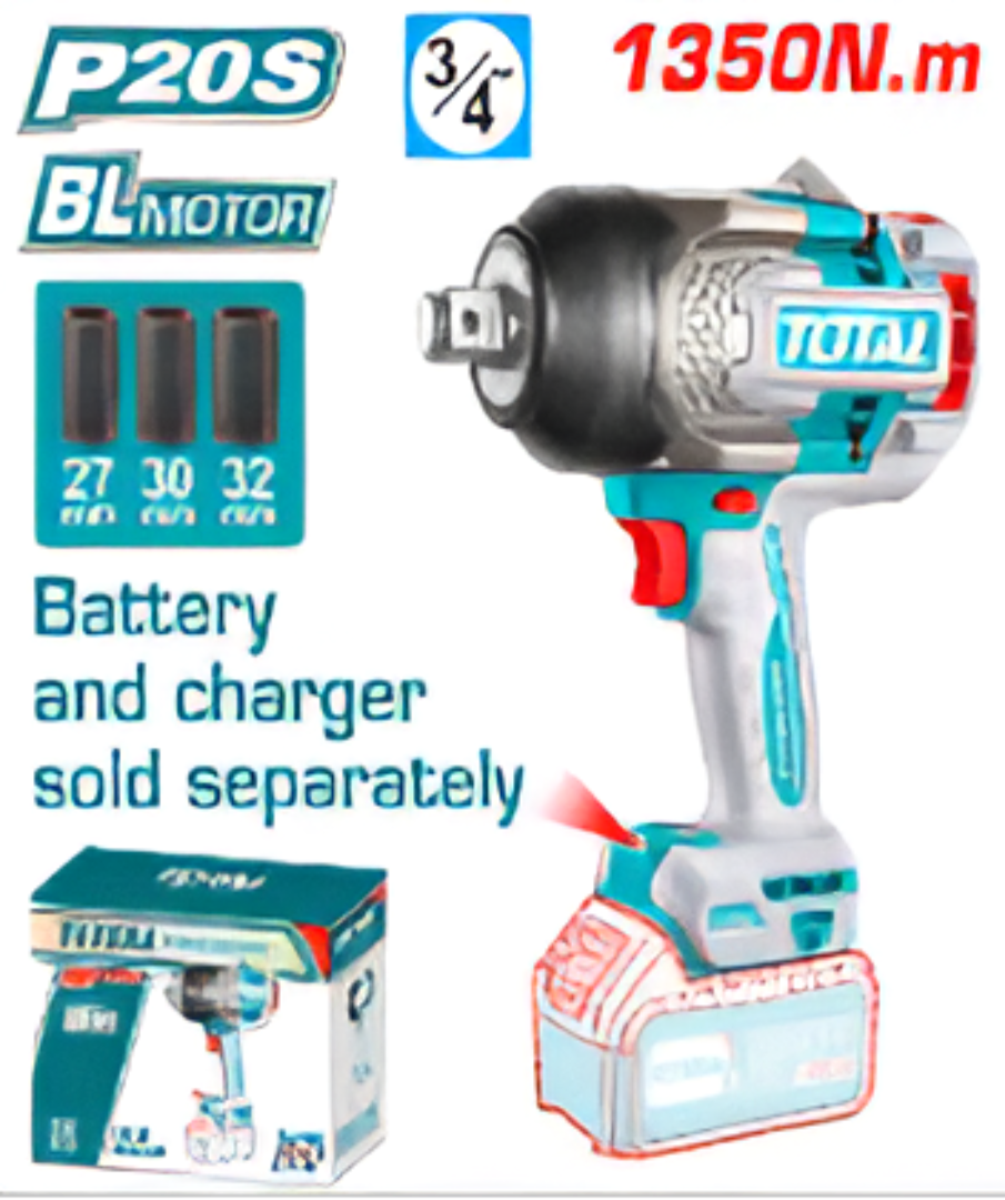 Llave De Impacto Total 20v 1350nm Sin Bat/Carg