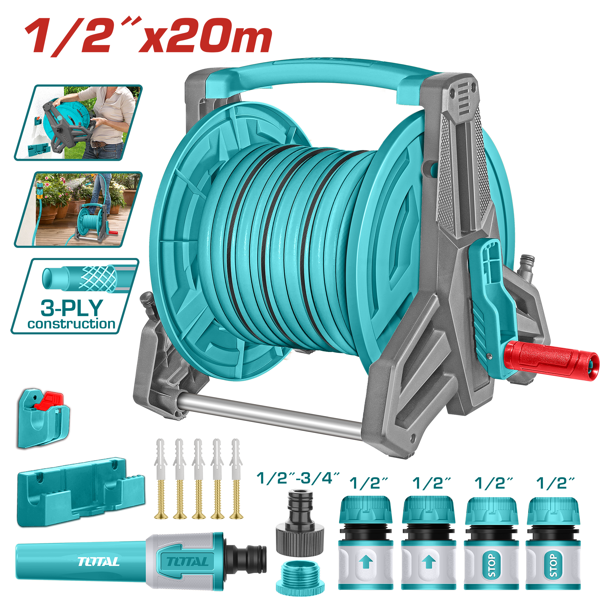 Set Carrete P/ Manguera Total 1/2"