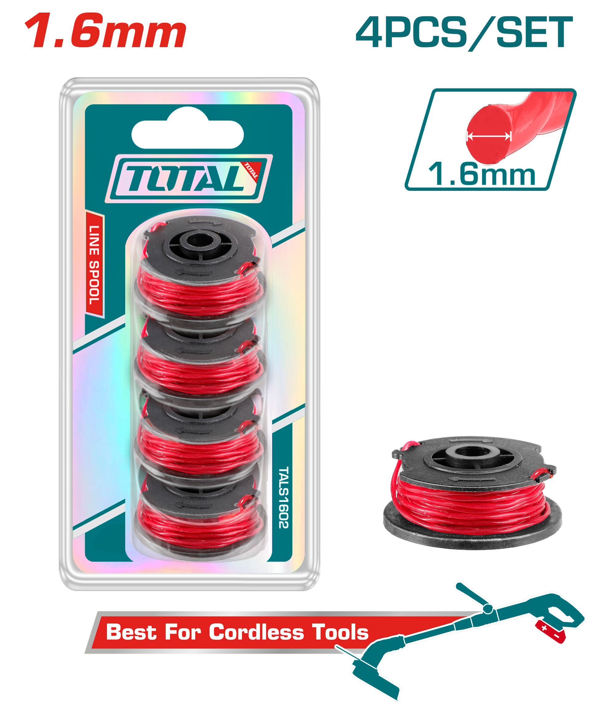 Set De Carrete De Hilo P/Bordeadora Total 1.6mm