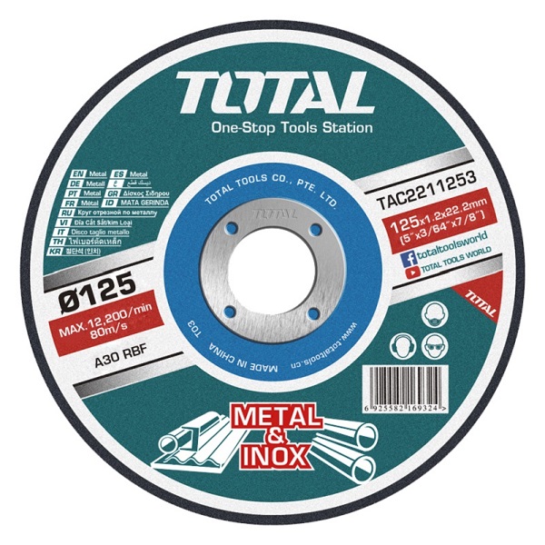 Disco Abrasivo Total 125 Mm X 1.2 Mm X 22.2 Mm